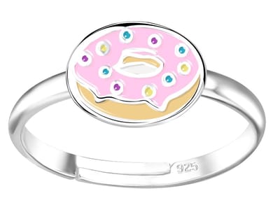 Joy|S - Zilveren donut ring - verstelbaar - voor kinderen