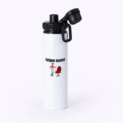 Hacebo® - kapper met eigen naam waterfles met draaidop zwart - Kapper - iemand die kapper is - barbershop - cadeau - verjaardag - zelf gepersonaliseerd - water fles - 850ML