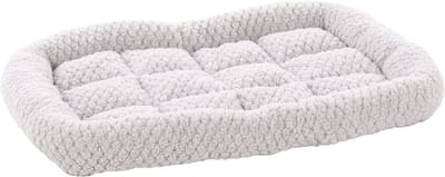 Hondenkussen – Benchkussen – Extra zacht hondenkussen 55,5 x 38,5 cm – Geschikt voor hondenbench en kattenkussen – Flamingo Jacquard Rechthoekig Grijs