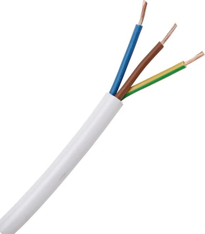 Slangleiding H03 VV-F, 3 x 0,75 mm², 5 m, wit