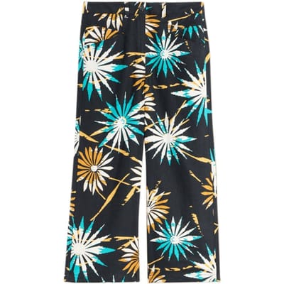 White Stuff Harper Linen Blend Trouser Black Printed Size: 20 REGULAR | Wide-Leg & Flared Pants Outlet | Dames | Wit