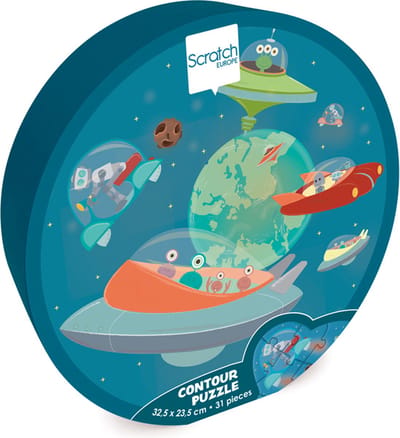 SCRATCH Contour Puzzel - Ruimte - 32,6X23,5Cm - 31 Stukjes - 3 Jaar