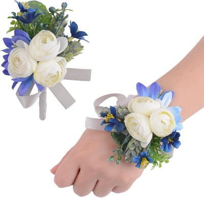 2 Stuks Bruiloft Corsage en Boutonniere Set voor Huwelijks- en Feestdecoratie