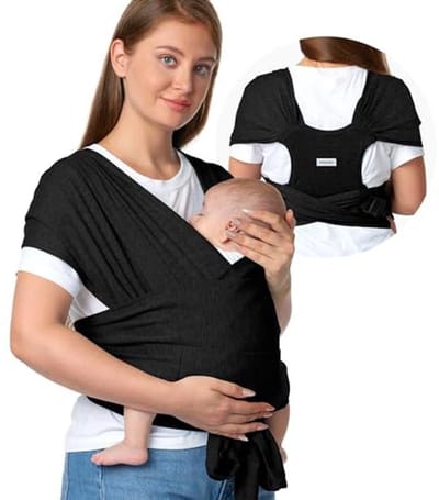 Draagzak voor Baby met Huidvriendelijk Stof - Gemakkelijk te Draag Sling T-Shirt Ontwerp, Handenvrij voor Pasgeborenen tot Peuters van 3-16 kg, Verstelbare Gesp Geschikt voor Taille 68,5-119,5 cm