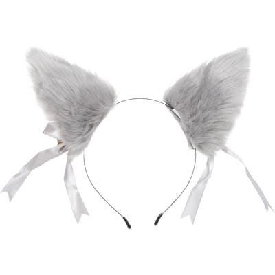 Pluche Vos Oor Haar Clip Hoofdband Haaraccessoire Schattige harige Vos Oor Haarspeld Zachte Vos Oor Haarband gray