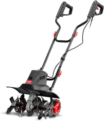 Elektrische motorhak - Tuinfrees - Bodem voorbereiden - 6 stalen frezen - 45 cm werkbreedte - Zwart