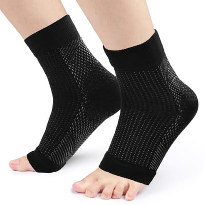 Toless Enkel Beschermende Sok Hoge Elastische Druk Ondersteuning Kous Enkelbrace Ontlasting Ondersteuning Sokken L XL