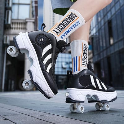Wegren Schoenen Vierwiel Student Kinderen Skates Jongens en Meisjes Afneembare Sneakers met Wielen 39