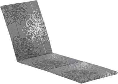 Ligbed Kussen - Zonnebank Kussen - Buiten Ontspannen - Zacht & Huidvriendelijk - 200x60x4cm - Antraciet Bloemen