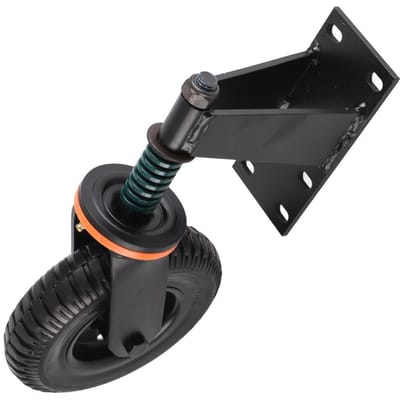 Poortwiel 8 Inch 600lb Draagvermogen Hoog Koolstofstaal en Rubber Poortwiel Zwenkwiel Grijs zwart