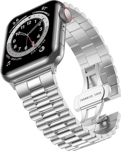 Strap-it Presidential luxe stalen band - Geschikt voor Apple Watch bandje - Series 1/2/3/4/5/6/7/8/9/10/11/SE/SE2/SE3 - Zilver - RVS metalen band met vlindersluiting - Staal iWatch bandje voor maat: 38 / 40 / 41 / 42mm