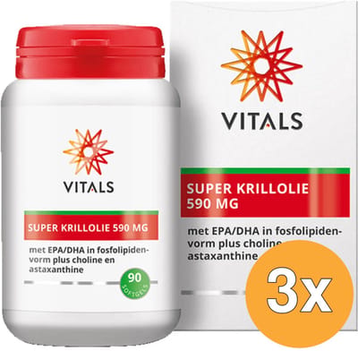 3x Vitals Super Krillolie 590 Mg (90 softgels)
