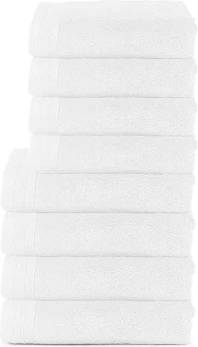 The One Towelling Organische Handdoeken Set - 8 stuks - 4x Badlakens, 4x Handdoeken - Hotelkwaliteit - Handdoekenset - Badhanddoek - 550gr/m2 - Katoen - Wit