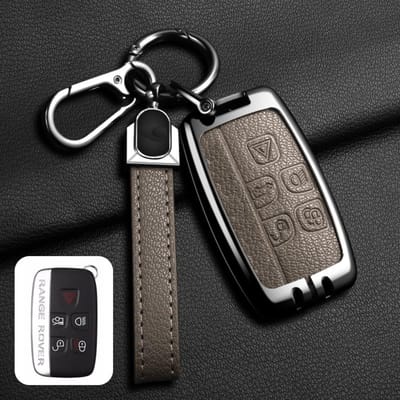 Coque de protection intelligente pour clé de voiture en alliage de zinc pour Land Rover Range Rover Evoque Discovery Sport Velar Accessoires gray