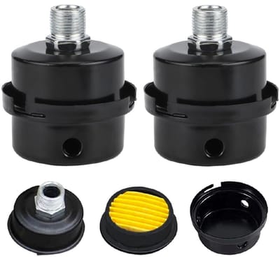 EXCITAT 2 stuks - Geluiddemper - 16 mm - Compressorfilter - Metalen geluiddemper - Geschikt voor blowers, luchtcompressoren, boilers, generatoren