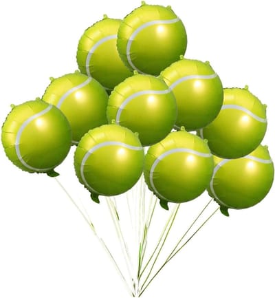Folieballonnen Tennisbal - Decoratieve Ballonnen - Sportfeest Versieren - Realistisch Design - 10 Stuks 45 cm - Groen
