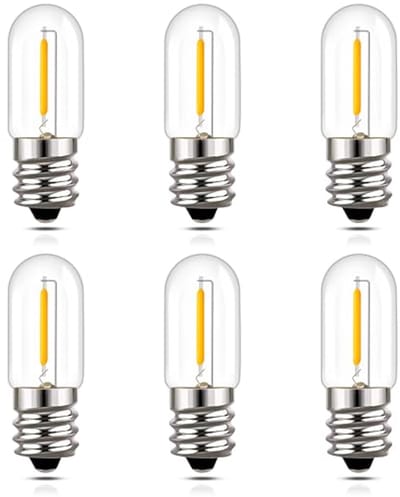 Mini E12 LED gloeilamp 1W warm wit 2200K voor nachtlampen en tafellampen