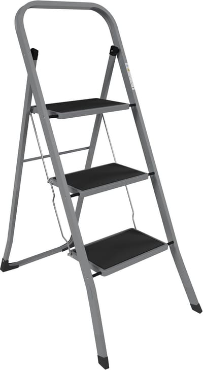 Robuuste 3-traps vouwladder met antislip en brede treden - Ideaal voor thuis, keuken en tuin