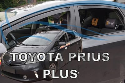 Zijwindschermen donker tbv Toyota Prius Plus - 5-deurs - bouwjaar 2011 - 2021 set tbv 4 deuren, tbv voor & achterramen L+R pasvorm