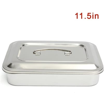 Nigf Plateau Dentaire Contenant Stérilisateur en Acier Inoxydable avec Couvercle pour Dentiste Boîte de Rangement pour Instruments Chirurgicaux Équipement Médical