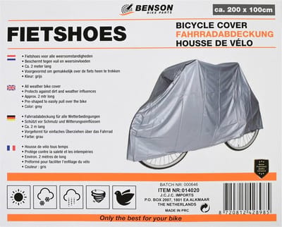 Benson Fiets/scooter/brommer beschermhoes - 3x - 200 x 100 cm - Fietshoes