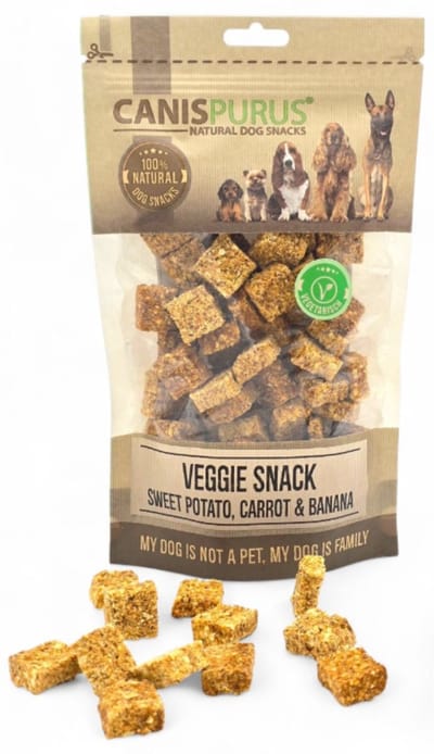 CanisPurus - Hondensnack - Veggie Snack Zoete Aardappel, Wortel & Banaan – vegetarische hondensnack