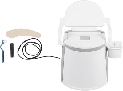 Nachtkastje Commode - Draagbare Toiletstoel - Thuiszorg - Antislip Basis - Tot 150 kg - Grijs