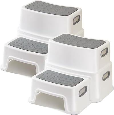 Dubbel Opstapje voor Kinderen - Stevig en Veilig Twee-traps Krukje voor Peuters - Ideaal voor Badkamer, Keuken en Zindelijkheidstraining