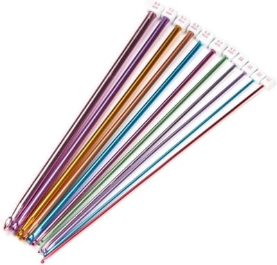 CHPN - Haaknaalden Set - Haaknaalden - Haken - Bruin - Aluminium - DIY - 11-delig - Naaien - Breien - Haken - Gereedschap - Hobby - Haaknaald - Tunisch
