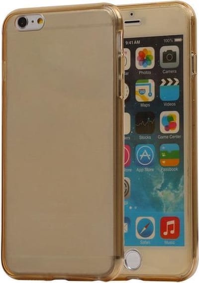 Transparant Goud Voor en Achter TPU Hoesje Apple iPhone 6 Plus / 6s Plus