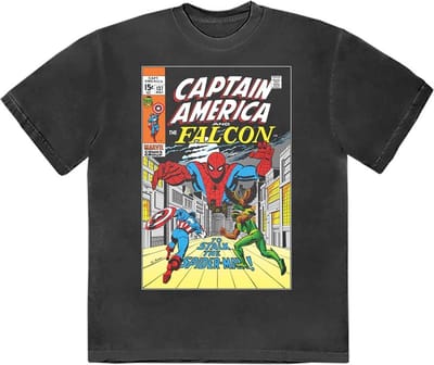 Marvel Captain America - Captain America & Falcon Comic Cover Heren T-shirt - S - Zwart