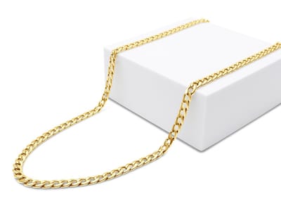 Cuban Link Heren Ketting Goud Kleurig - 5mm / 60cm - Staal - Stalen Kettingen Man - Papa Cadeau Voor Mannen - Vaderdag