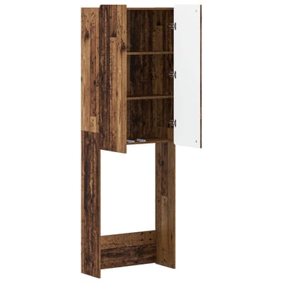 vidaXL - Toiletkast - ZWOLLE - Oud - hout - 66 - x - 25,5 - x - 190 - cm - Bewerkt - hout