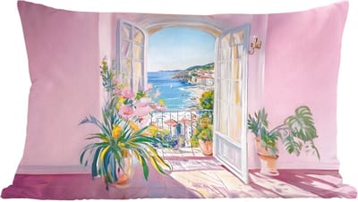 Sierkussens - Kussentjes Woonkamer - 60x40 cm - Roze - Buiten - Verf