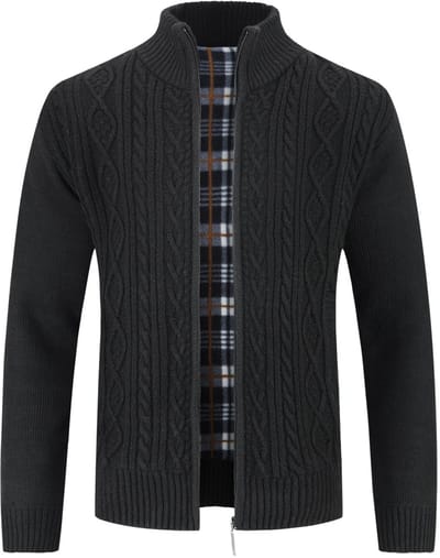 ALLTHEMEN Heren Trui Met Staande Kraag - Warme Vest - L