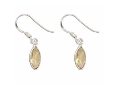 Zilveren oorbellen Citrien 925 zilver (incl. oorbel stoppers)