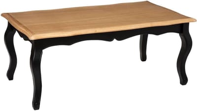 Salontafel Hout - Koffietafel Sfeervol - Woonkamer Inrichting - Combinatie Materialen - 110 x 60 cm - Zwart Naturel