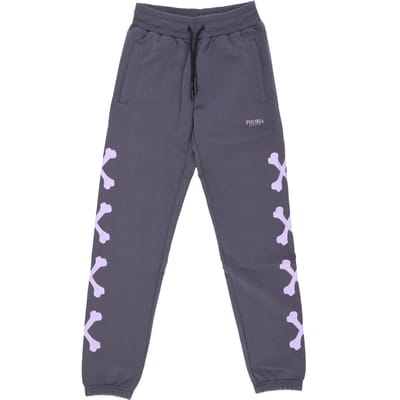 Heren lichtgewicht trainingsbroek Cross Bones broek grijs/lila