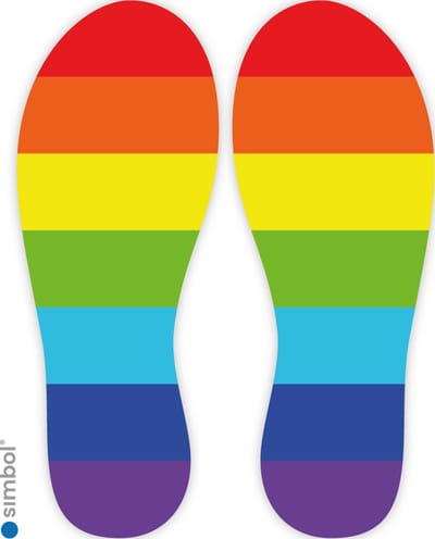 Simbol - Vloerstickers Sets van 2 Voetstappen - Voetstapstickers - Looproute - Anti-Slip - Formaat 30 cm. hoog
