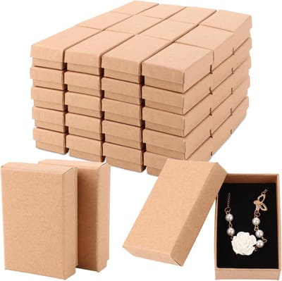 48 Pcs Kraft Bruine Kartonnen Dozen - Vouwdozen - Kraft Papier Ladebox - Kartonnen Dozen met Deksel - Kraft Papier Cadeau Dozen - Grote Kartonnen Cadeau Box