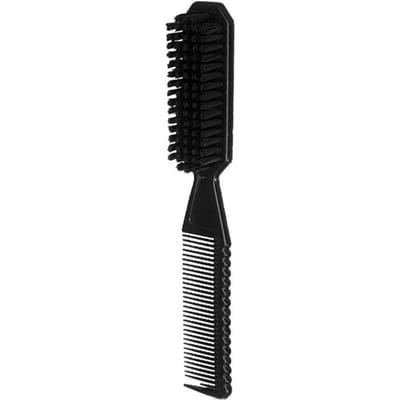 Multifunctionele Fading Borstel Haarkam Nylon Borstelharen Mannen Hairstyle Borstel Tool Schaar Reinigingsborstel zwart