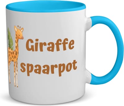 Akyol - giraffe koffiemok - theemok - blauw - Giraffe - dieren liefhebbers - leuke cadeau voor iemand die van houdt van giraffen - verjaardagscadeau - kado - gift - 350 ML inhoud
