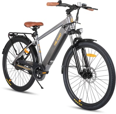 Hiland 26 Inch Elektrische Mountainbike (E-MTB) - 250W Motor - 36V 7.8Ah Batterij - All-Terrain - Voorvork Vering - Grijs - Geschikt voor buitenactiviteiten in de lente
