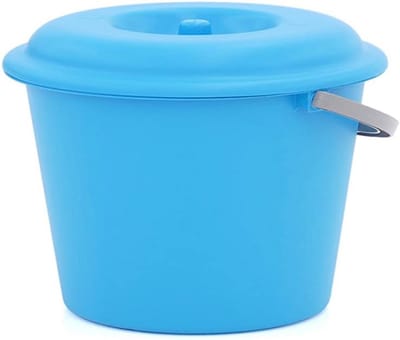 Afvalemmer met deksel - Prullenbak Vuilnisbak - Afval Scheiden - Ronde Vorm - 16 Liter - Celeste
