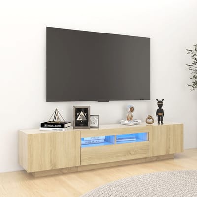 vidaXL - Tv-meubel - met - LED-verlichting - 180x35x40 - cm - sonoma - eikenkleurig