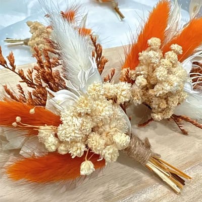 Mini Boeket Gedroogde Bloemen, Zigeuner Pijpenstrootje Riet Rietstengel Cadeaubox Auto Decoratie Bruiloft Corsage Souvenir Gedroogde Bloemen