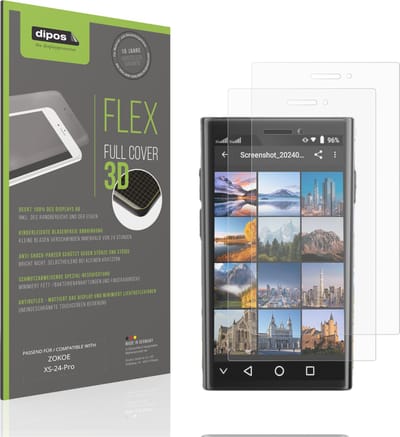 dipos FLEX – 2x Matte Screenprotector geschikt voor ZOKOE XS-24-Pro | Volledige Schermbescherming | Case-Friendly