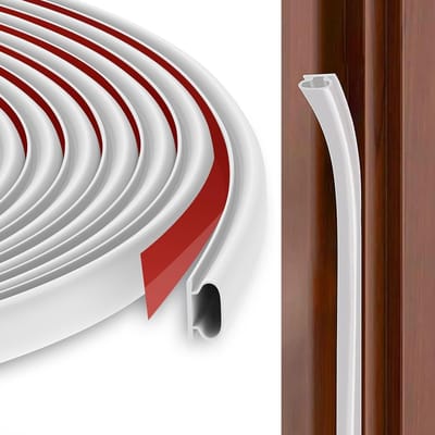 Rubberen Deurafdichting Weatherstrip D-vorm, 6 meter Zelfklevende Waterdichte Afdichting voor Deuren, Eenvoudig op Maat te Snijden en Geschikt voor Kieren van 2,5mm tot 6mm (Wit) - Geluidsisolatie, Energiebesparing, Weerbestendig