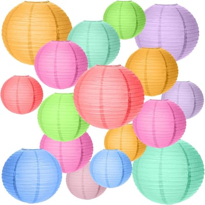 Thijox - Kleurrijke Chinese Ronde Papieren Lantaarns 20 Stuks, Decoratieve Lampenkappen voor Feestjes, Tuin, Huwelijken, Verkrijgbaar in 10-25 cm