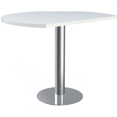 Toledo bijzettafel, in hoogte verstelbaar, afgerond, kolomvoet, ø 1000 mm, wit